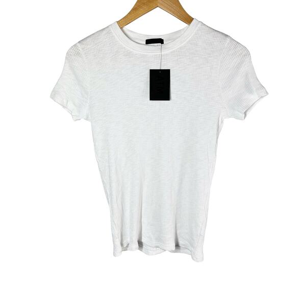 ATM Anthony Thomas Melillo  Rib Knit Short Sleeve White Size Small - Picture 1 of 11